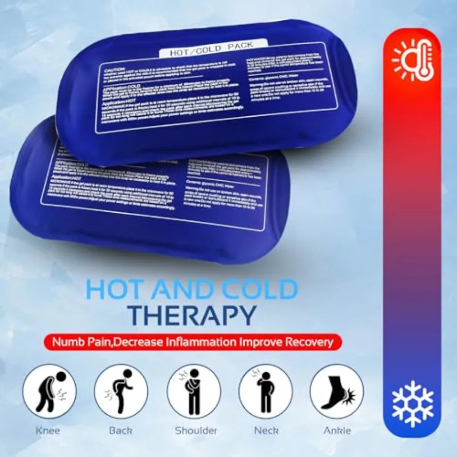 Reusable Ice Pack Set for Injuries Three Piece Gel Wraps for Knee Cold Therapy
