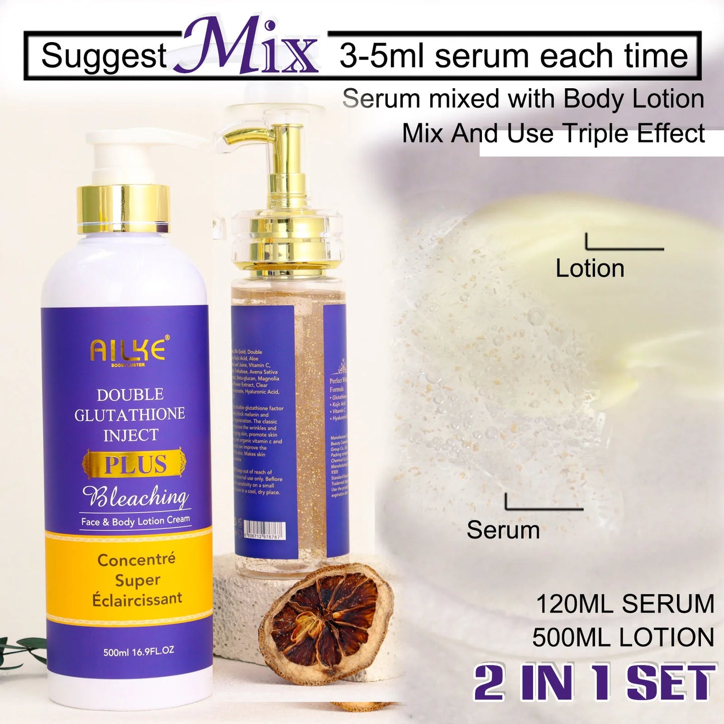 AILKE Body Milk Brightening and Whitening for All Skin Types