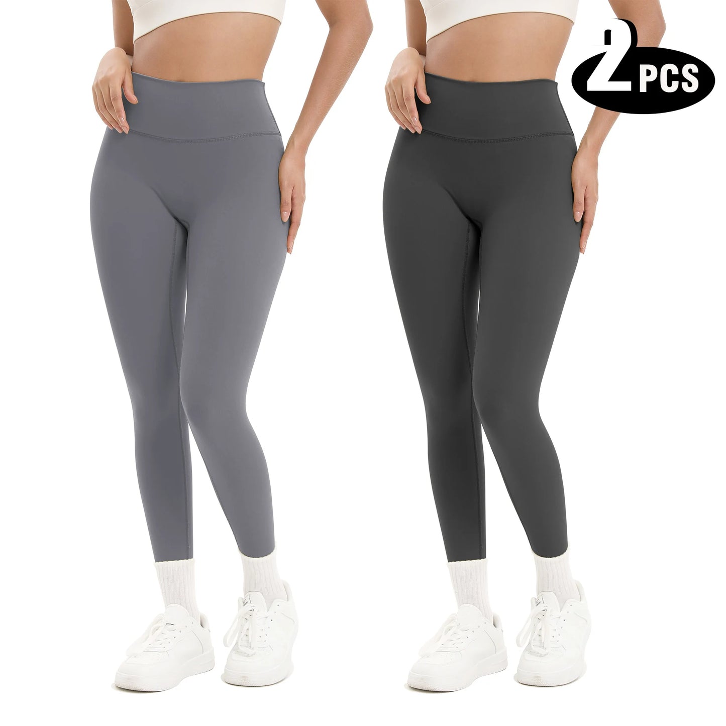 Women's High Waisted Seamless Yoga Leggings Pack of 2