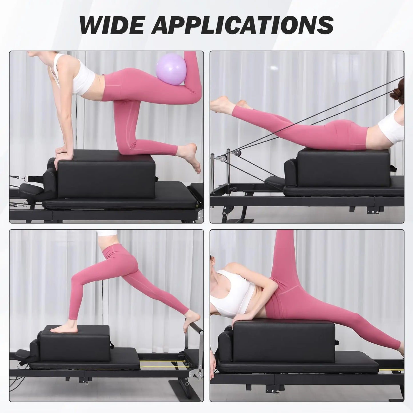 HiMISS Portable Pilates Reformer Sitting Box for Home Workouts