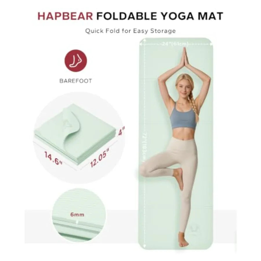 Foldable Yoga Mat Non Slip for Home Workouts and Travel