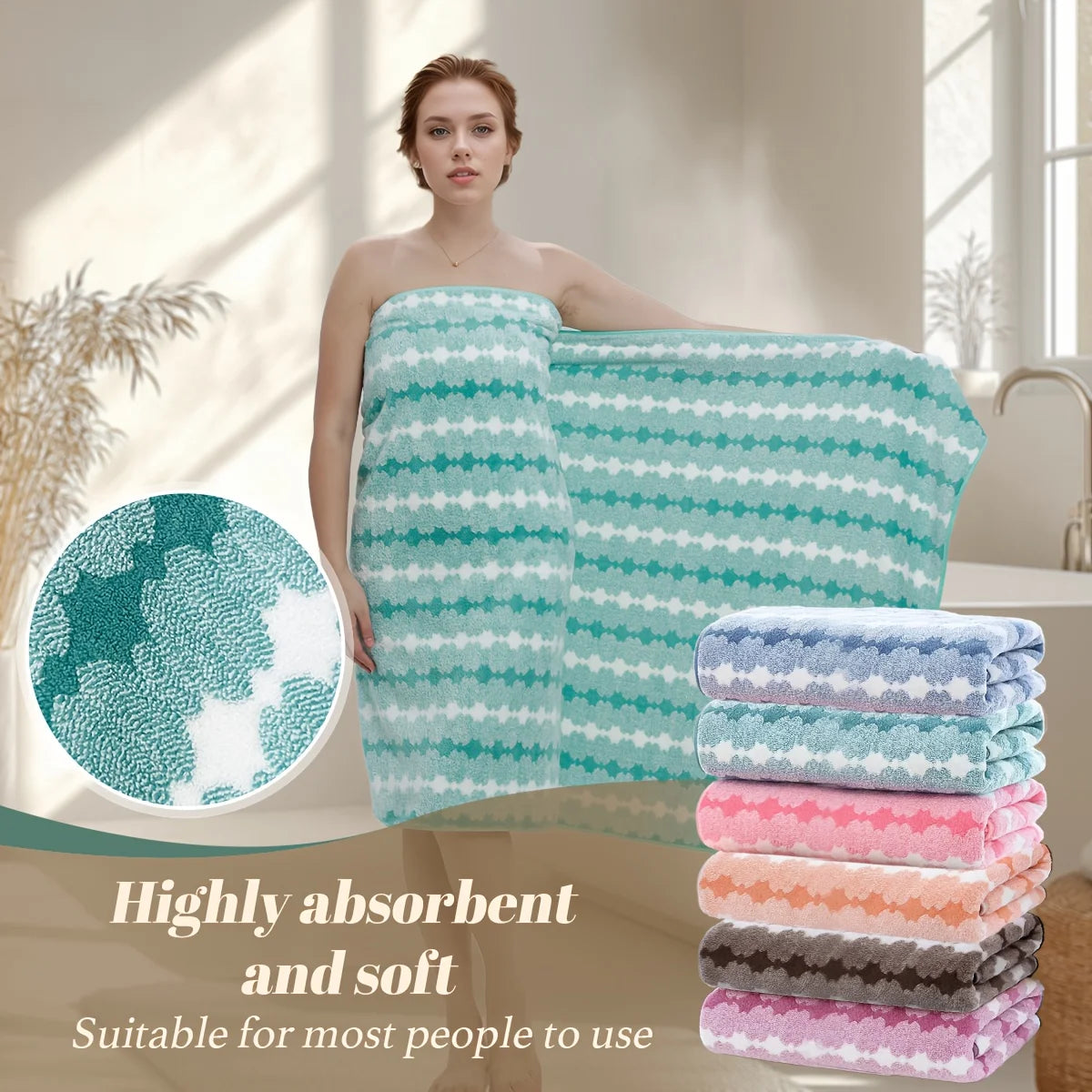 NONE CN Ultra Thick Plush Bathroom and Face Towel Set