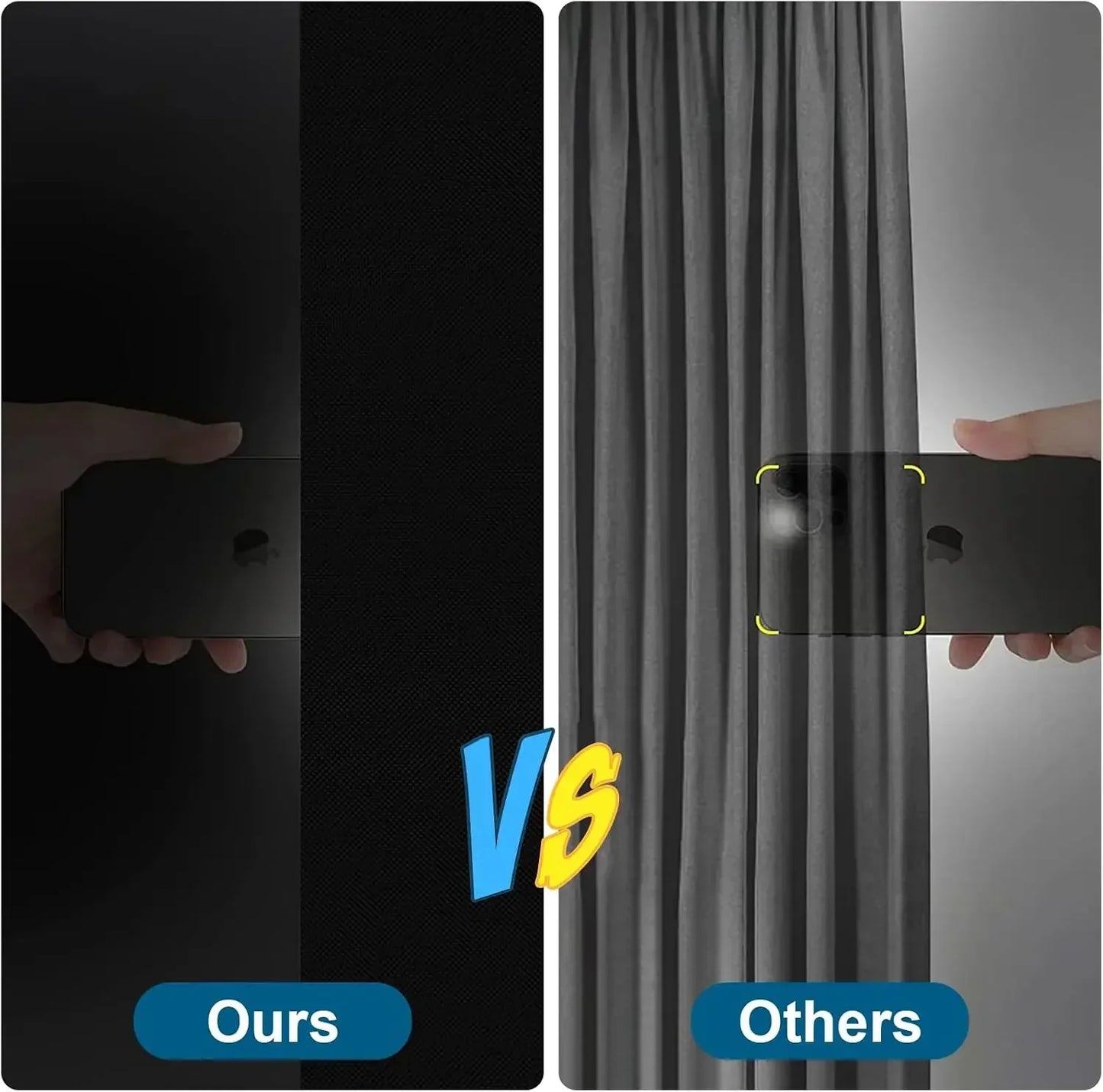 Bedroom 100 Percent Blackout Curtain Polyester DIY Install Portable