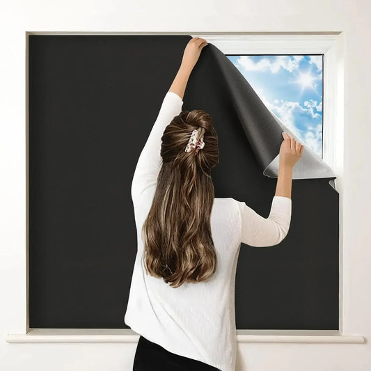 Bedroom 100 Percent Blackout Curtain Polyester DIY Install Portable