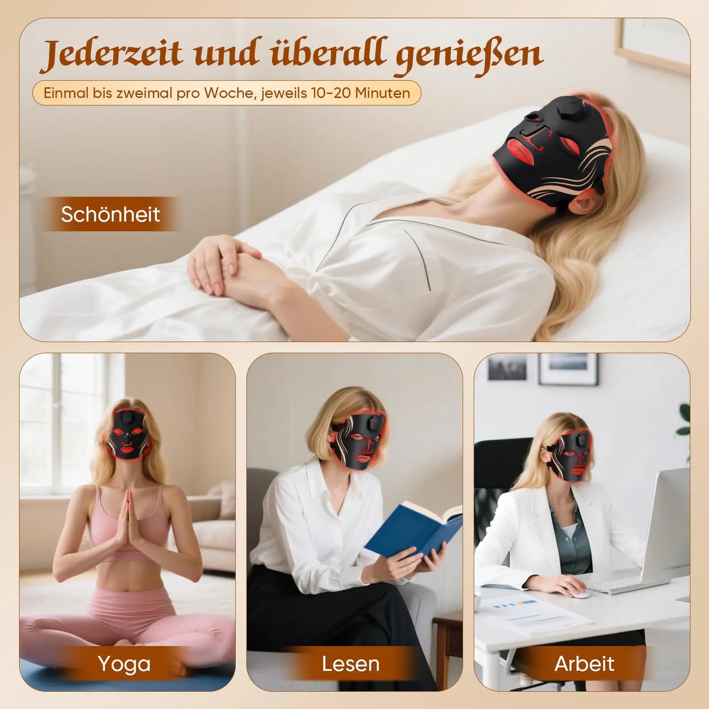 UBilli LED Facial Mask Photon Skin Therapy 7 Modes