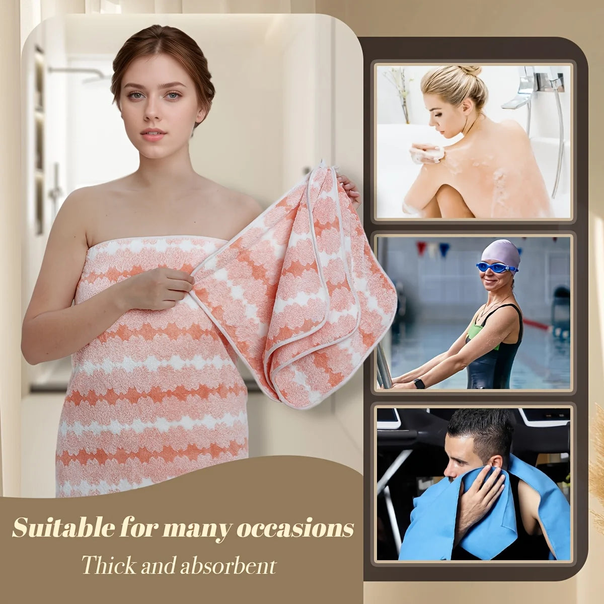 NONE CN Ultra Thick Plush Bathroom and Face Towel Set