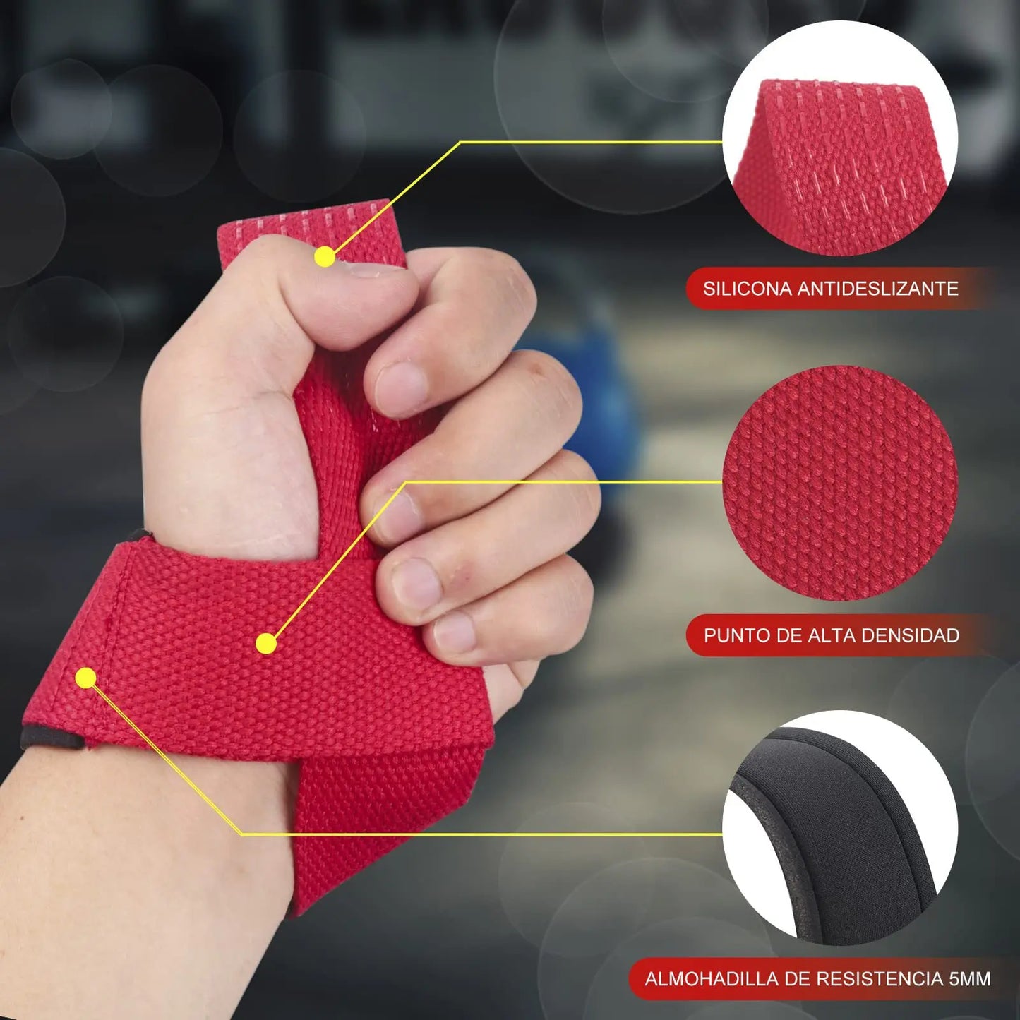 GOUNOD Weightlifting Wrist Straps Non Slip Grip Band
