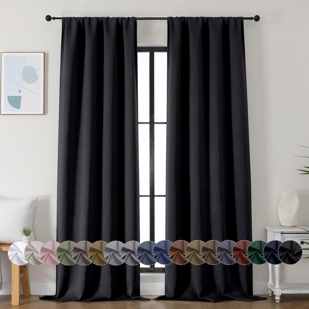 Thermal Insulated Blackout Curtain Panel With Grommet For Living Room