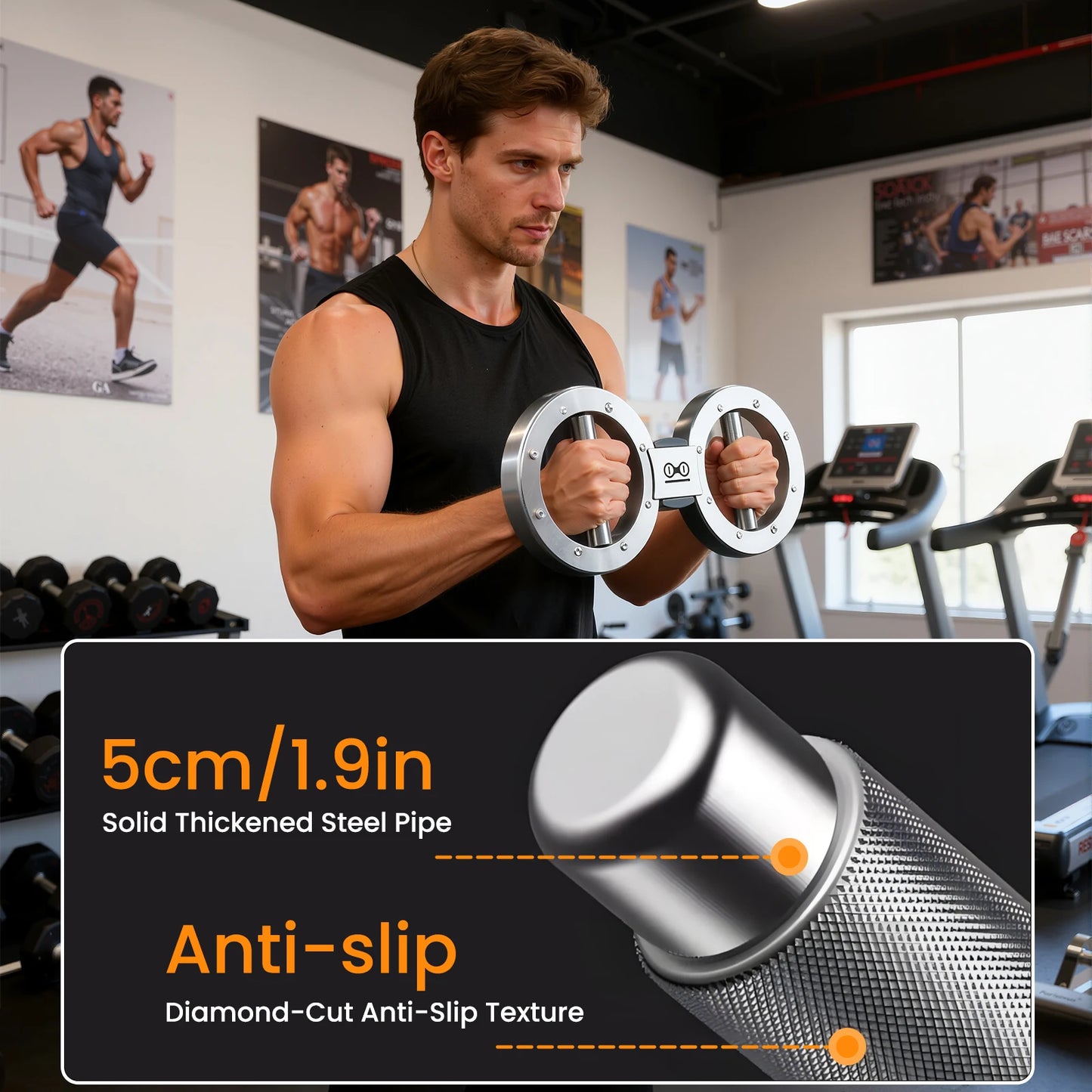 Rotator Machine Grip Strength Trainer With Adjustable Forearm Exerciser
