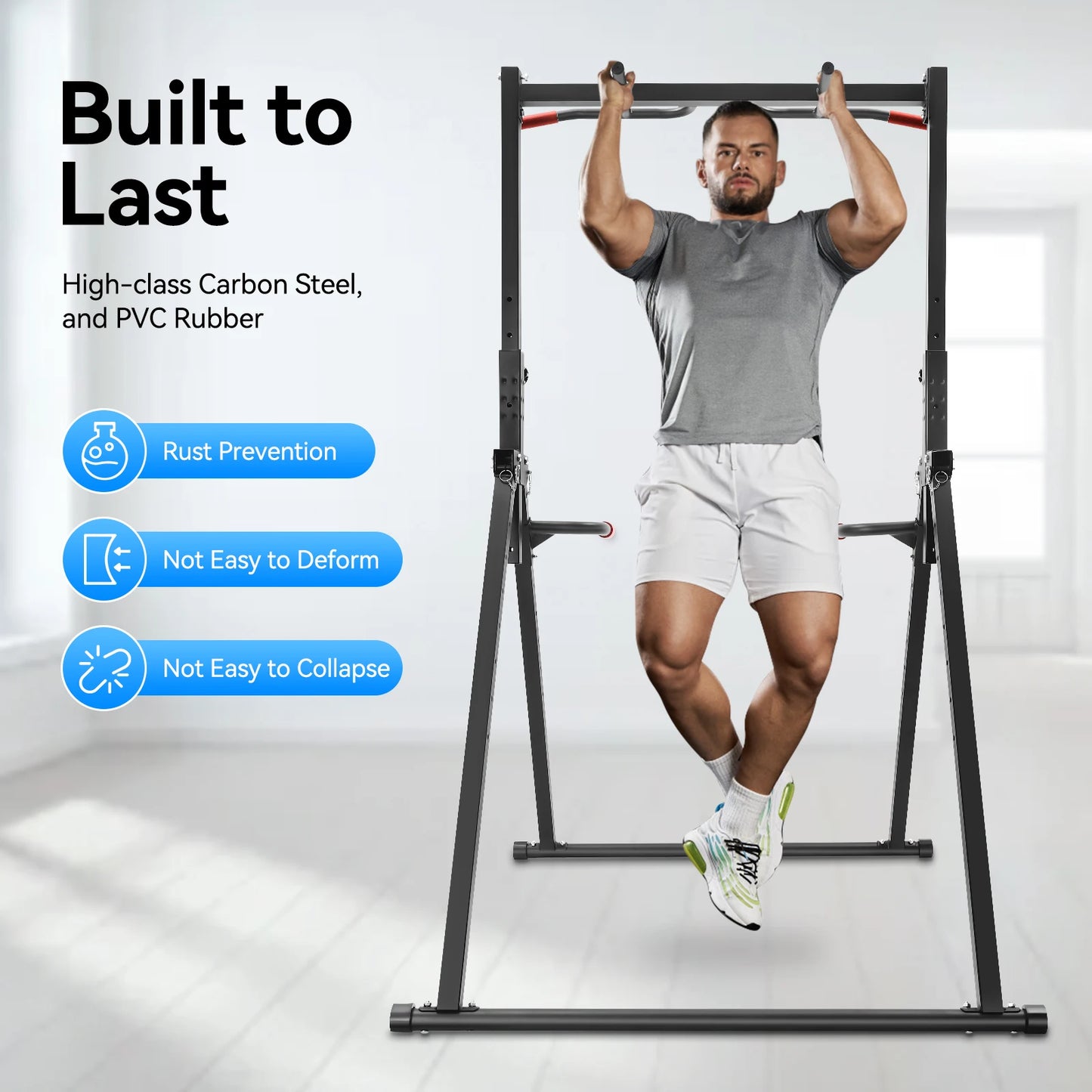 Adjustable Foldable Pull Up Station For Home Gym 200kg