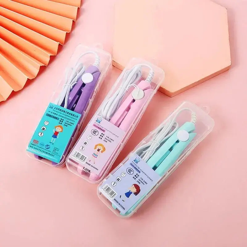 Oumonoka Mini Curling Iron and Hair Straightener Ceramic Flat Iron